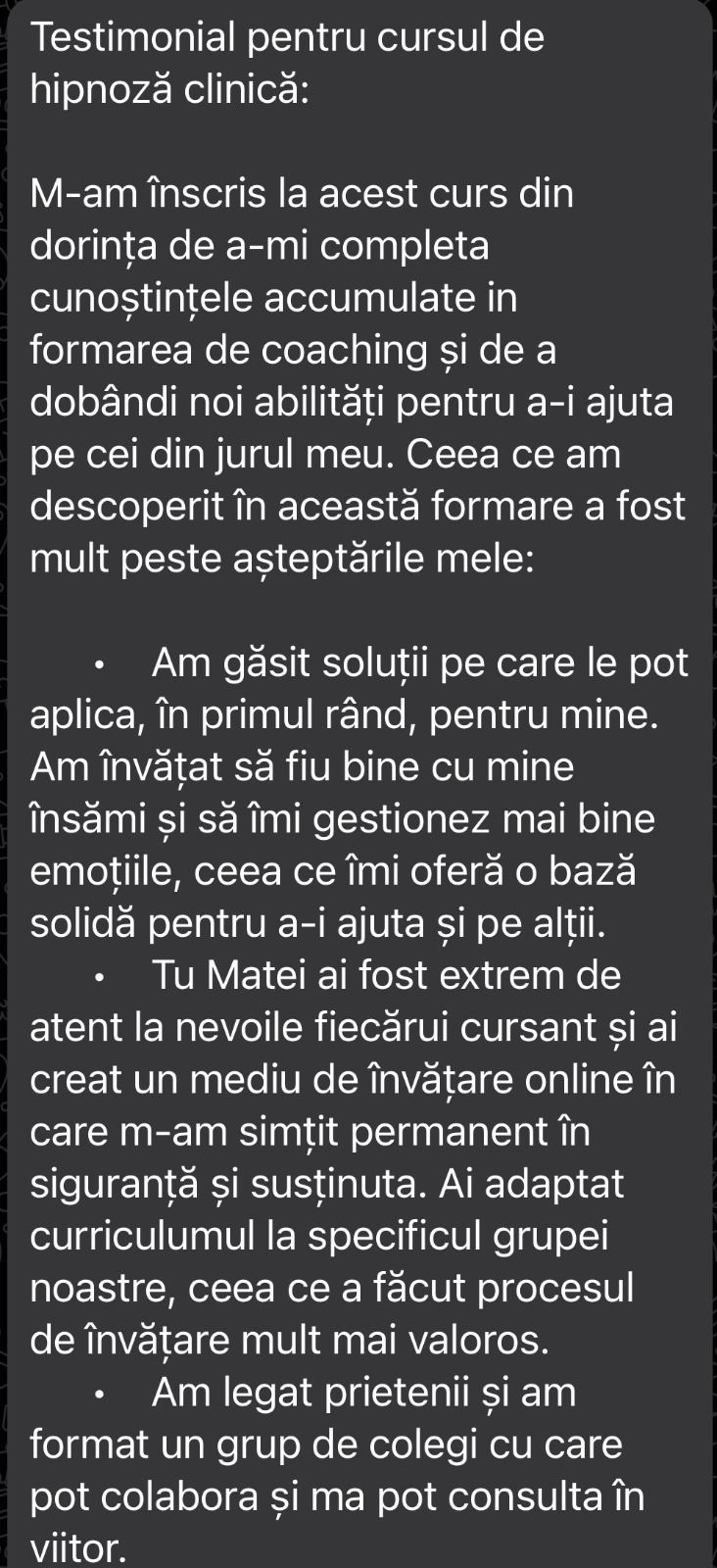 Testimonial Sandonia Institute